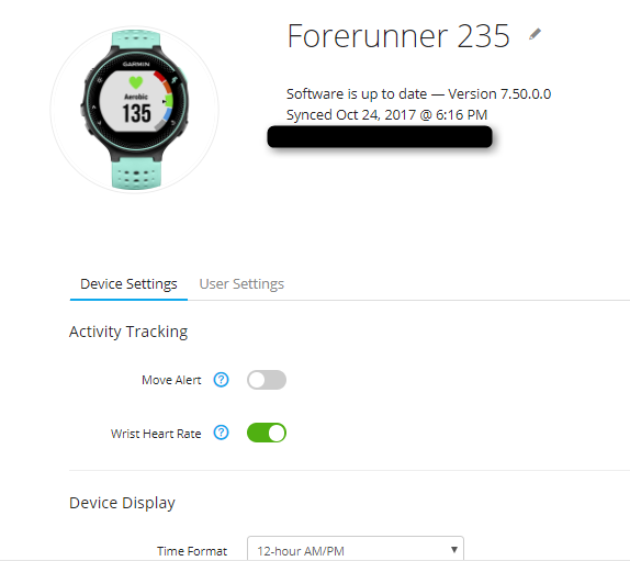 garmin forerunner 235 move alert