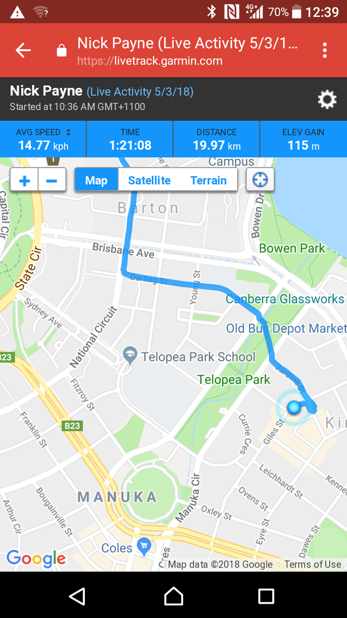 garmin connect live tracking