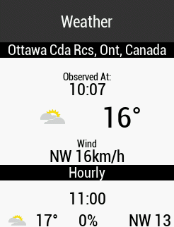 Status screen weather
