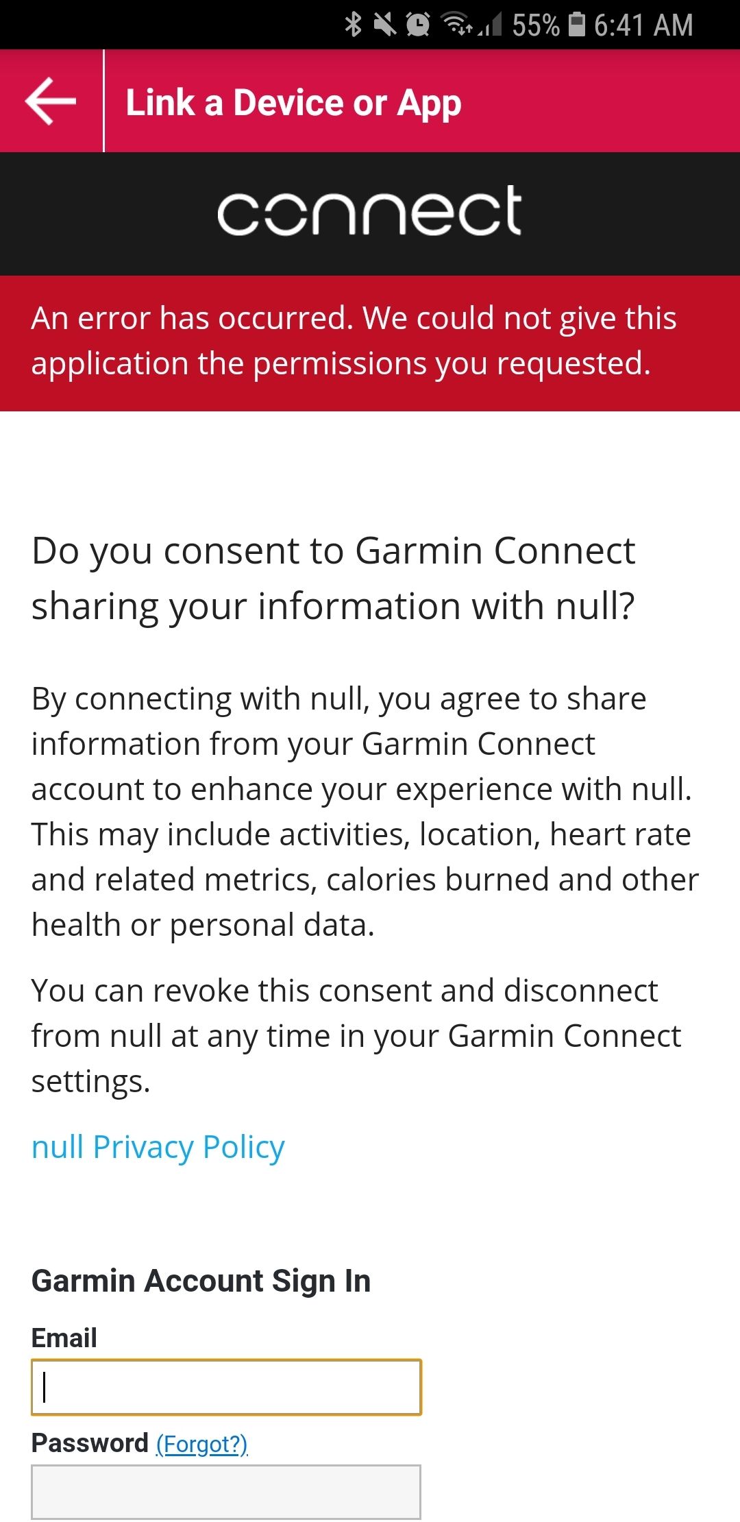 connect error with vitality Garmin Connect Web - Mobile Apps & Web - Garmin Forums