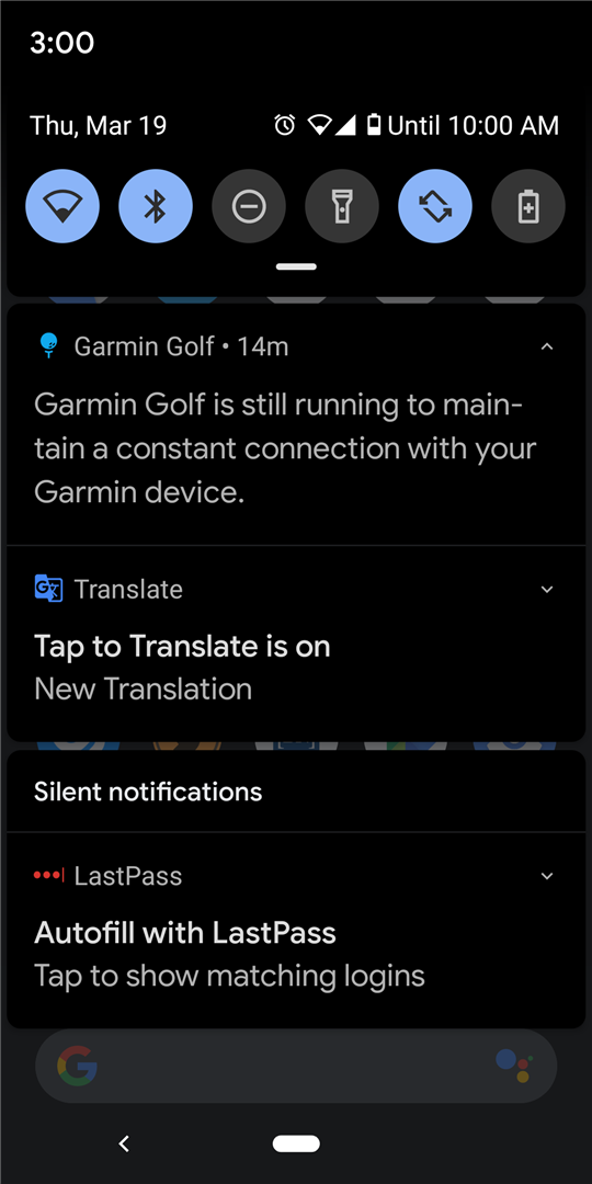 Permanent "Garmin Golf" notification in Notification Bar - Garmin Golf Android - Mobile Apps & Web - Garmin