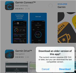 Can't download Garmin Connect app for ios 12.5.4 - Garmin Connect Mobile iOS Mobile Apps & Web - Garmin Forums