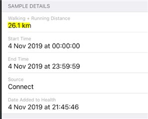 Incorrect distance syncing to Apple 