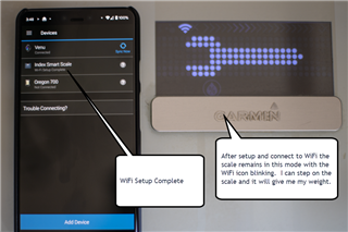 After connecting via bluetooth setup