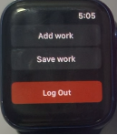 A screenshot from Apple watch showing buttons