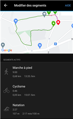 Screenshot of the segment edit page of an multisport activity.