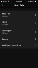 Heart Rate Settings