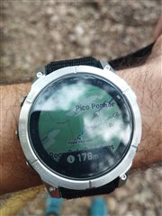 I already past the waypoint (called poste indicador on the map).But the watch says there is still 178 meters left until I reach the waypoint)