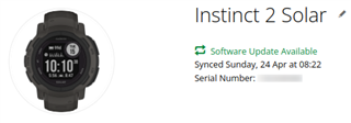 Garmin instinct discount solar software update