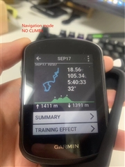 Use navigation mode, cannot view climbs in 840