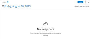 Garmin discount sleep widget