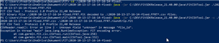 command line from trying to round trip fit - csv