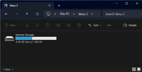 Garmin Venu 3's internal storage says only 4.18 GB available out of 7.08 GB