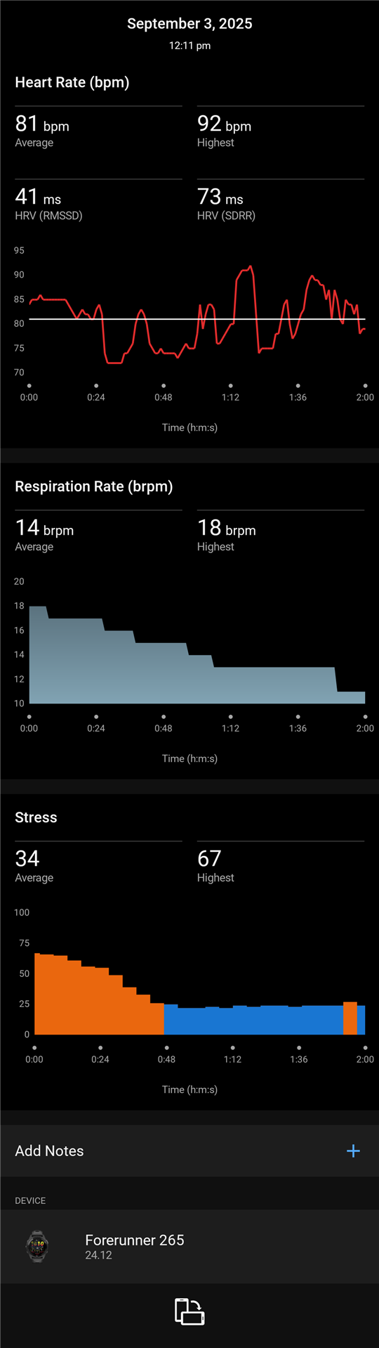 Health Snapshot on Garmin Connect Android