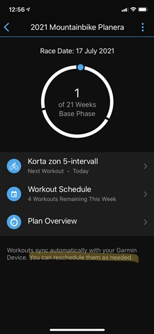 workouts on training - Garmin Connect Mobile iOS - Mobile Apps & Web - Forums