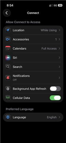 Background app refresh turned off