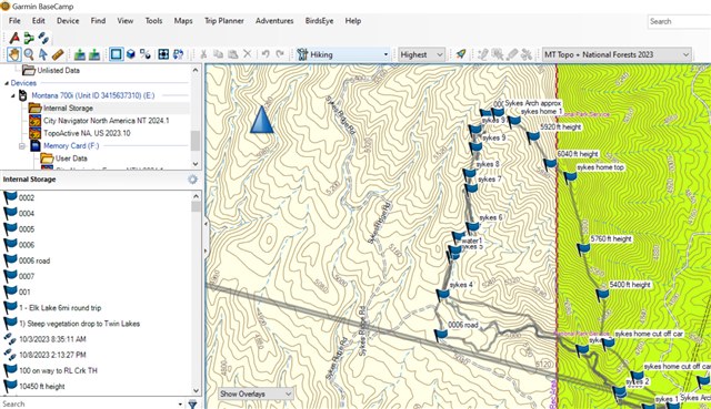 Basecamp Actual track walked appears on GPS But Not Basecamp, Montana ...