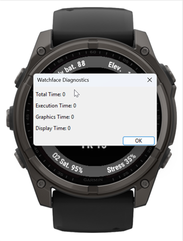 Simulator, watchface diagnostics