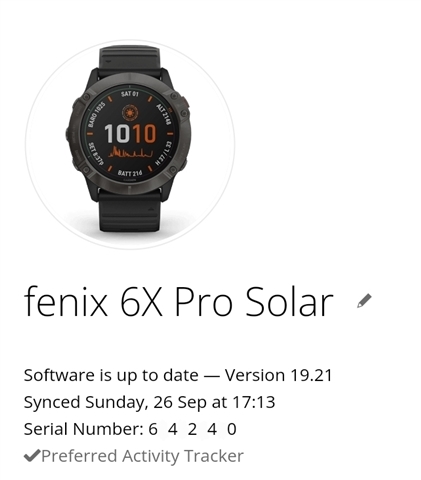 Fenix 6X serial number? Need to support - fēnix 6 series - Wearables - Garmin Forums