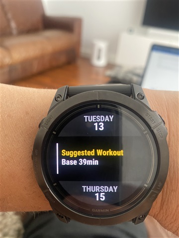 Garmin 945 suggested workout hot sale