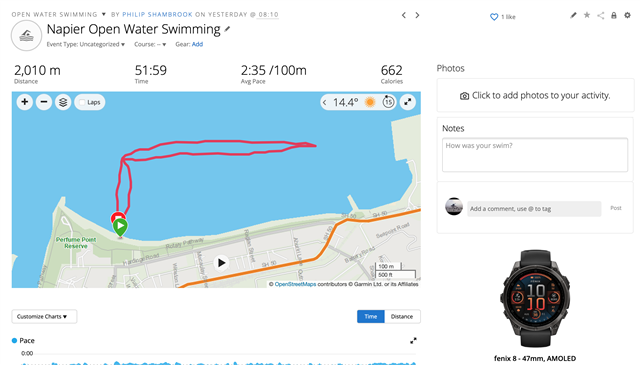 Garmin instinct open water swim shop