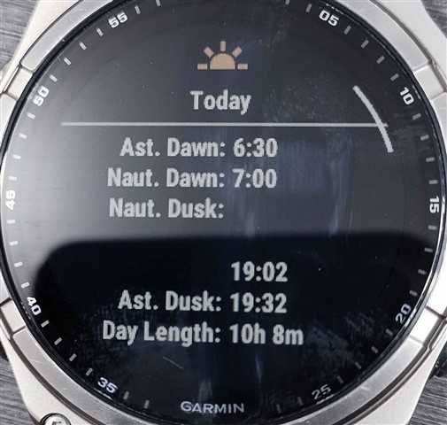 Sunset timing display not lined up - fēnix 8 solar software 20.24 ...