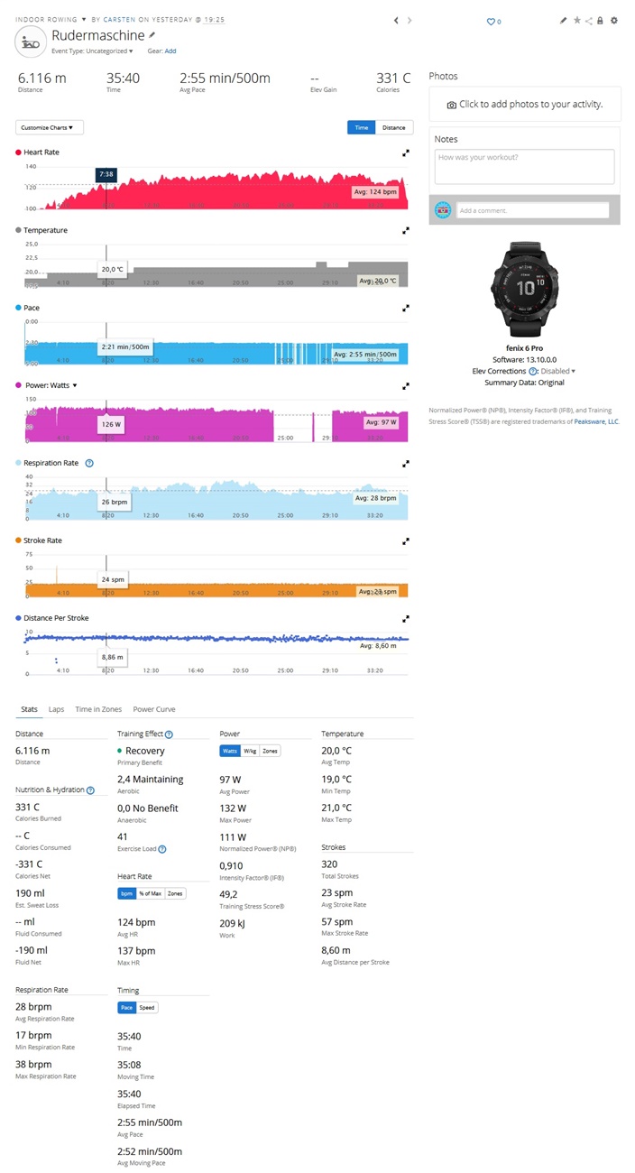 Partial missing and/or wrong data workout when connected to Concept2 PM5 - 6 - Wearables - Garmin Forums