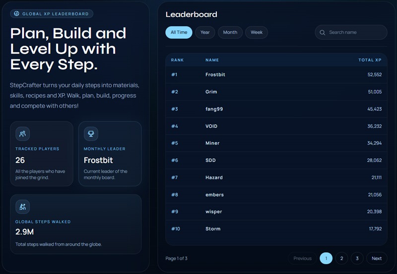 Online leaderboard (demo)