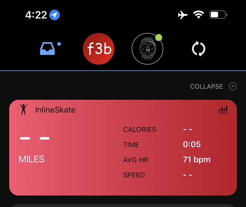 Bug report Inline Skating activity type icon Connect IQ Bug Reports