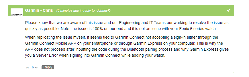 Fénix 6 pro new initial pair failed with both applications Garmin connect  and Garmin express. How can I solve it? - fēnix 6 series - Wearables -  Garmin Forums