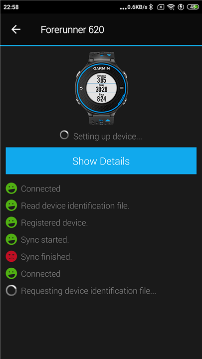 problem Android - ForeRunner 620 - Garmin Connect Mobile Android - Apps & - Garmin Forums