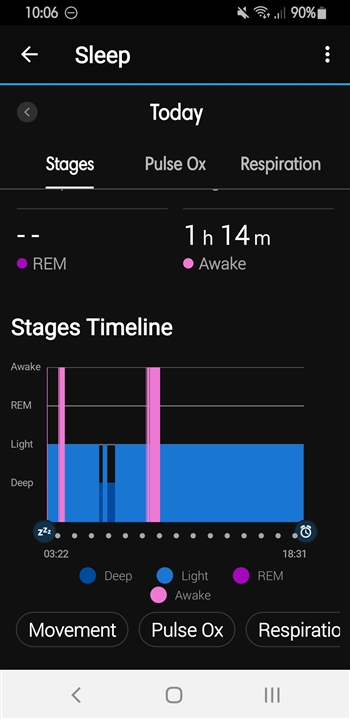 Sleep tracking incorrect. It has decided I will awake at a certain
