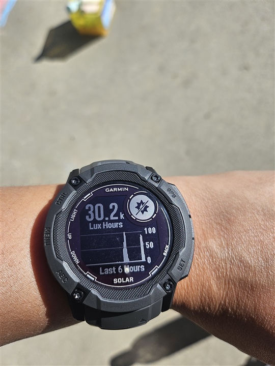 Solar best sale intensity garmin